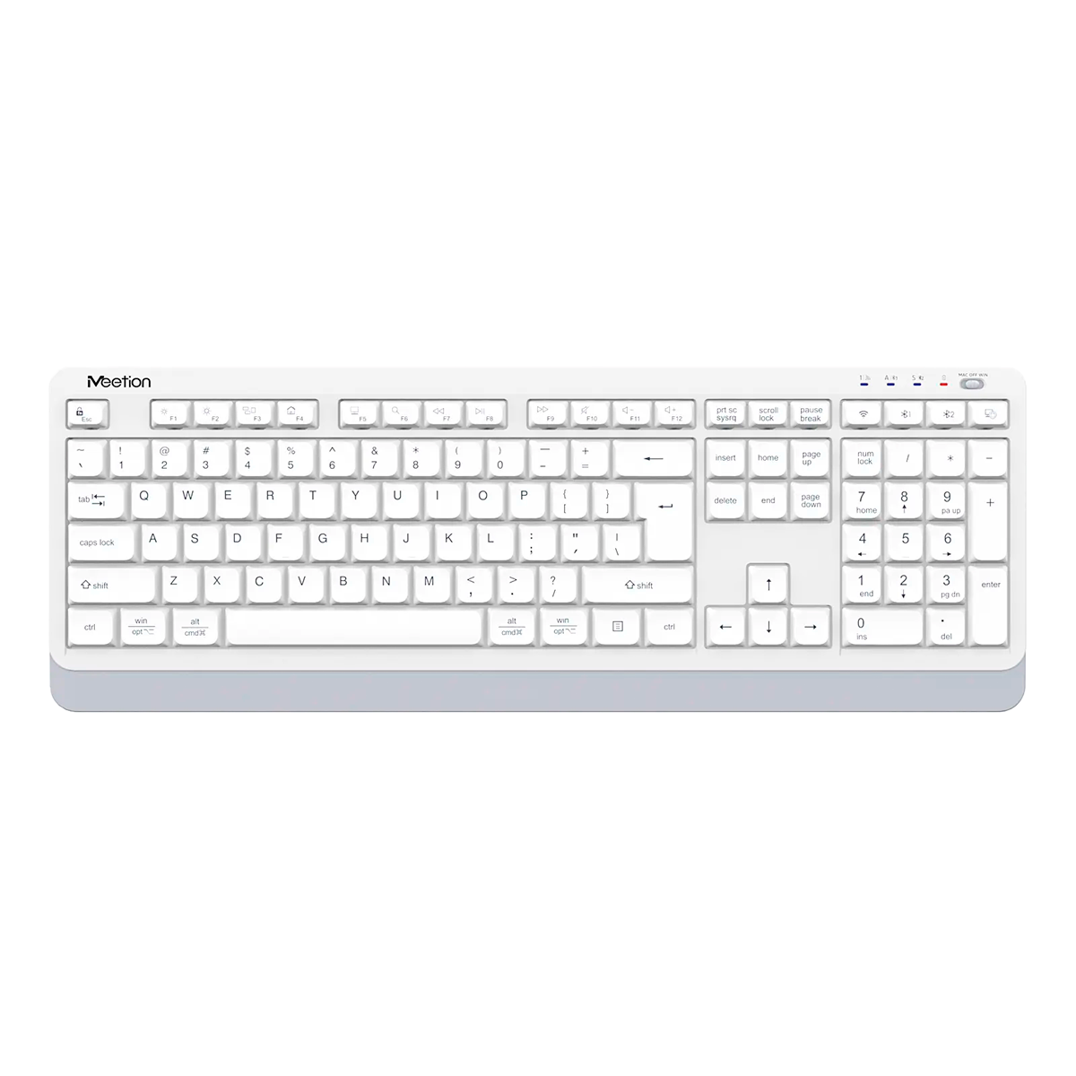 Teclado Inalambrico Dual 2.4g + Bluetooth Meetion Btk530 Blanco