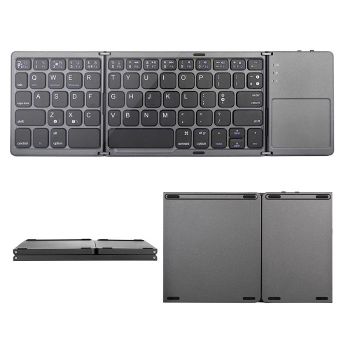 Teclado Inalámbrico Bluetooth Mini Plegable Con Touchpad Negro – imagen 7