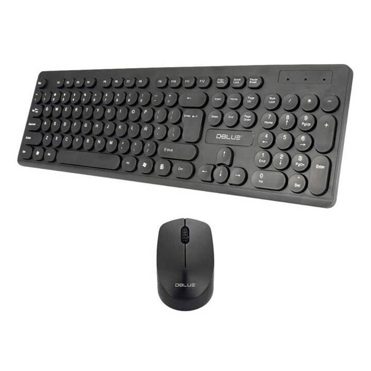 Kit Teclado + Mouse Inalámbrico Dblue K758 Tecla Redonda Negro