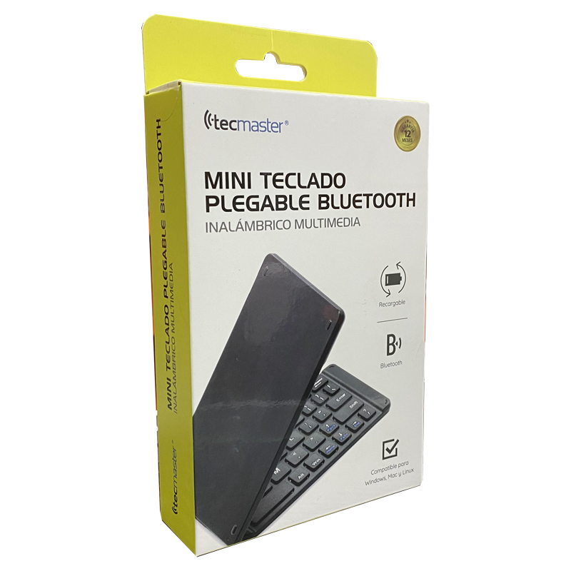 Teclado Inalámbrico Bluetooth Mini Tecmaster Plegable Negro – imagen 4
