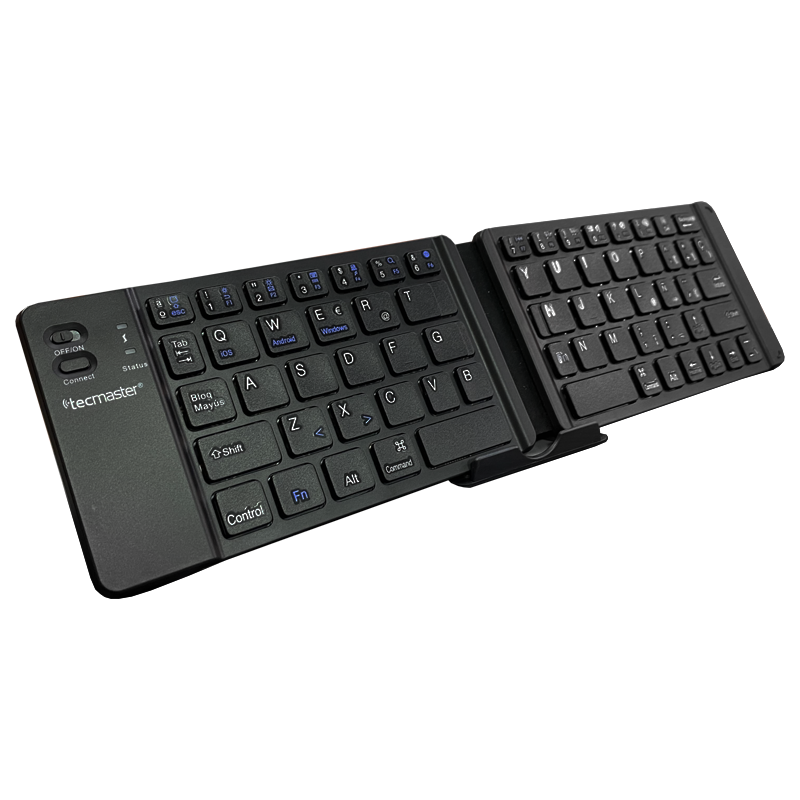 Teclado Inalámbrico Bluetooth Mini Tecmaster Plegable Negro