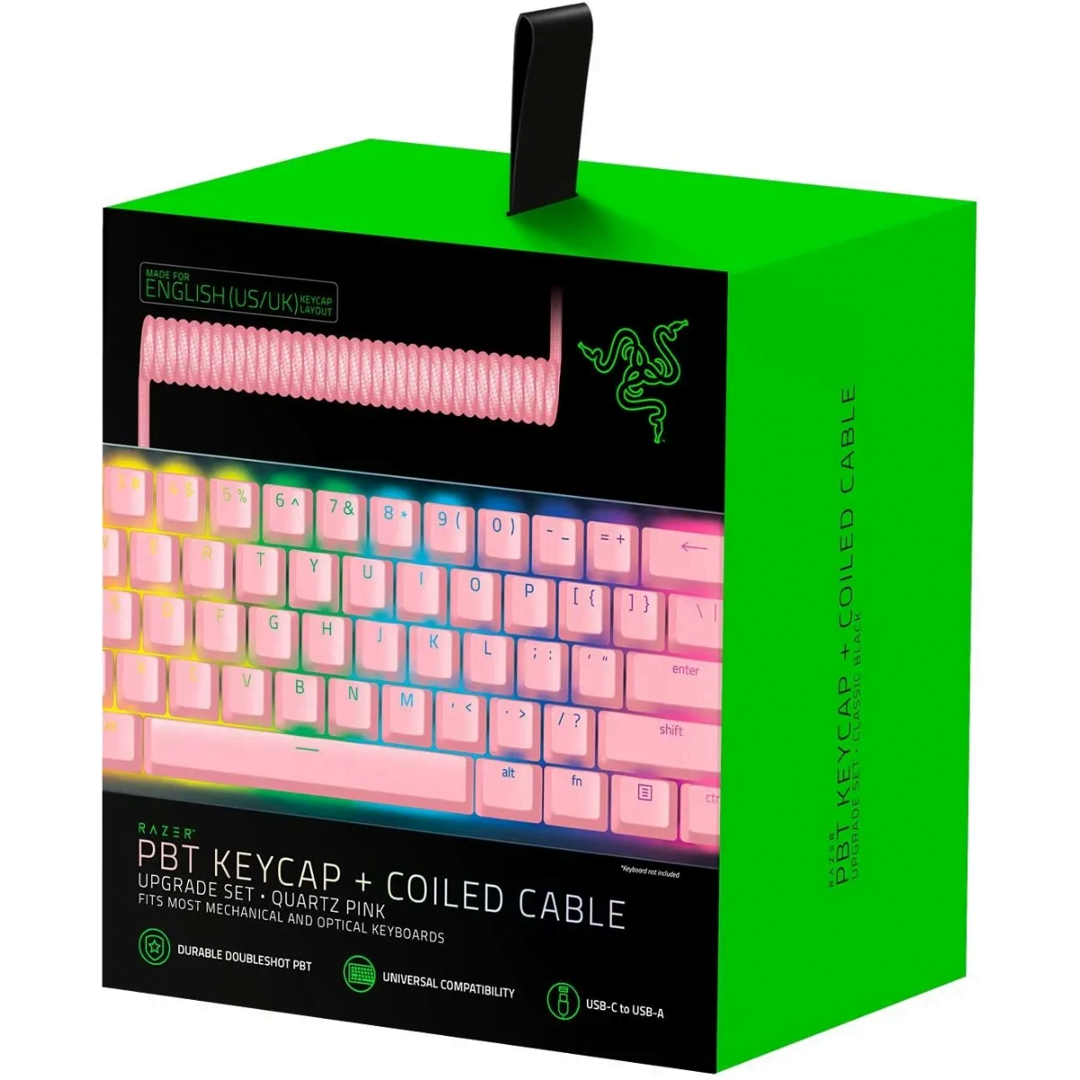 Razer Pbt Keycaps + Cable Para Teclados Mecánicos Ingles Us Rosado