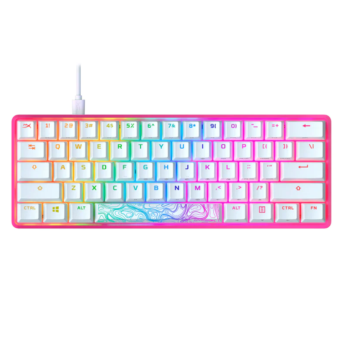 Teclado Gamer Mecanico Hyperx Alloy Origins 60% 572Y6AA Rosado