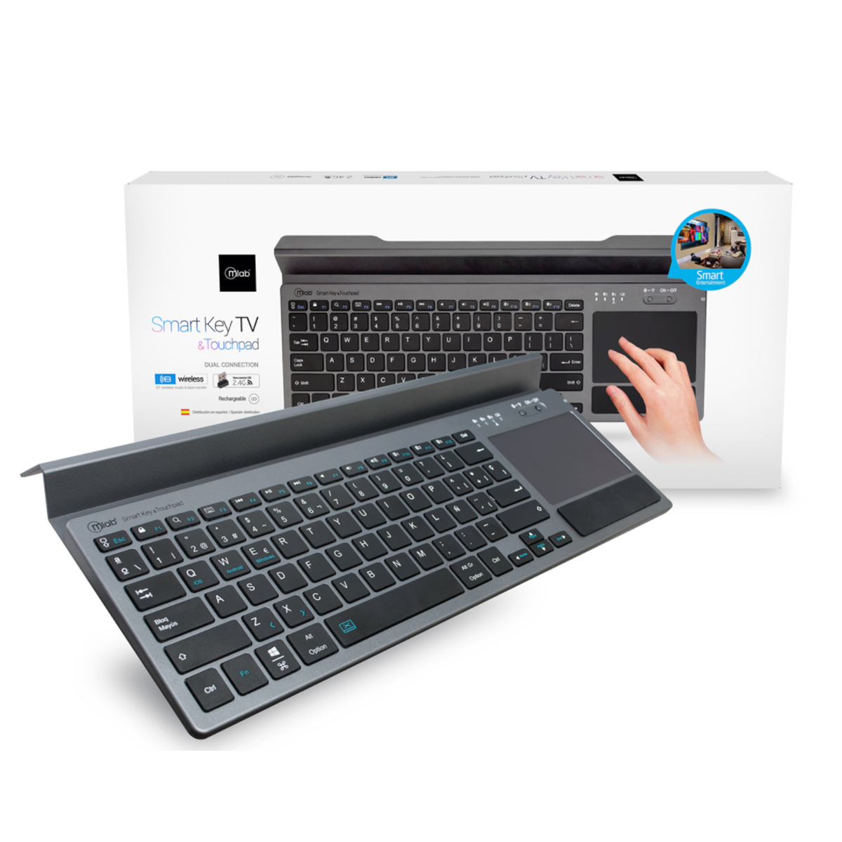 Teclado Inalámbrico Bluetooth Microlab Aluminio Touch Gris