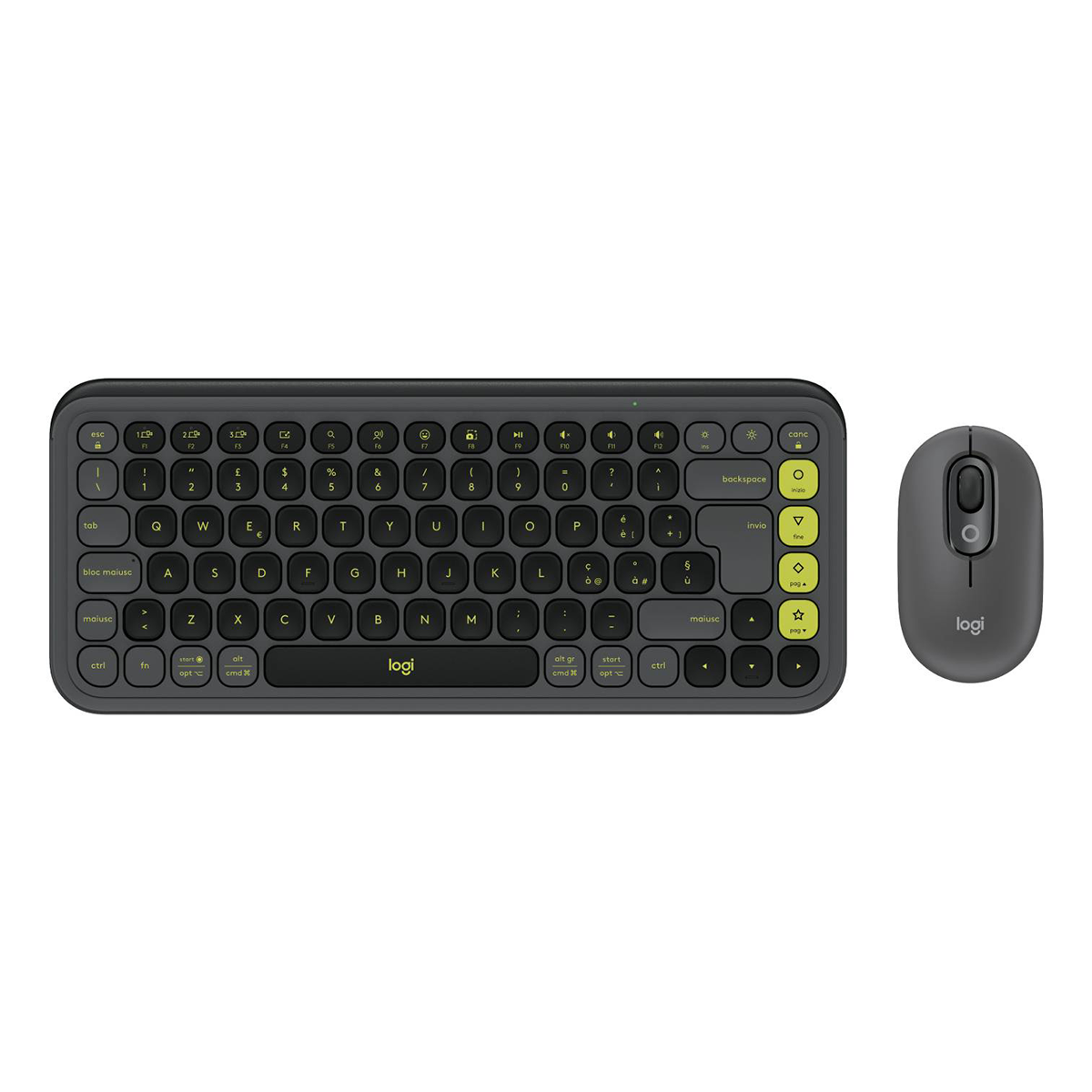 Kit Teclado y Mouse Inalámbricos Logitech Pop Icon Negro
