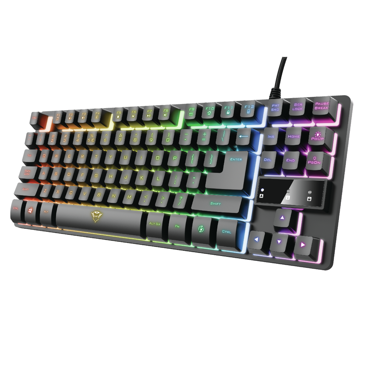 Teclado Gamer Metálico Trust Gxt 833 Thado Español Tkl Negro