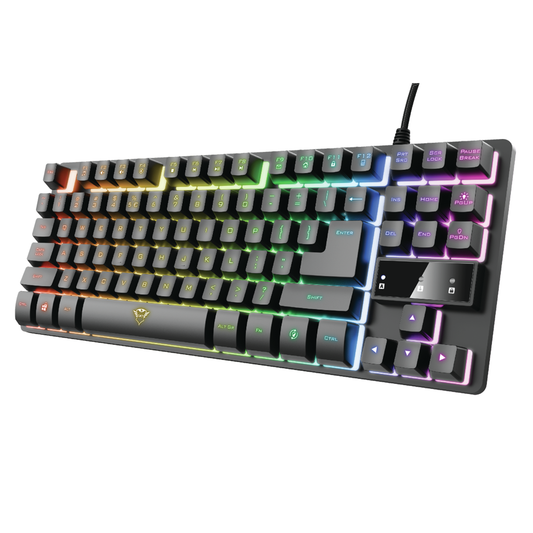 Teclado Gamer Metálico Trust Gxt 833 Thado Español Tkl Negro