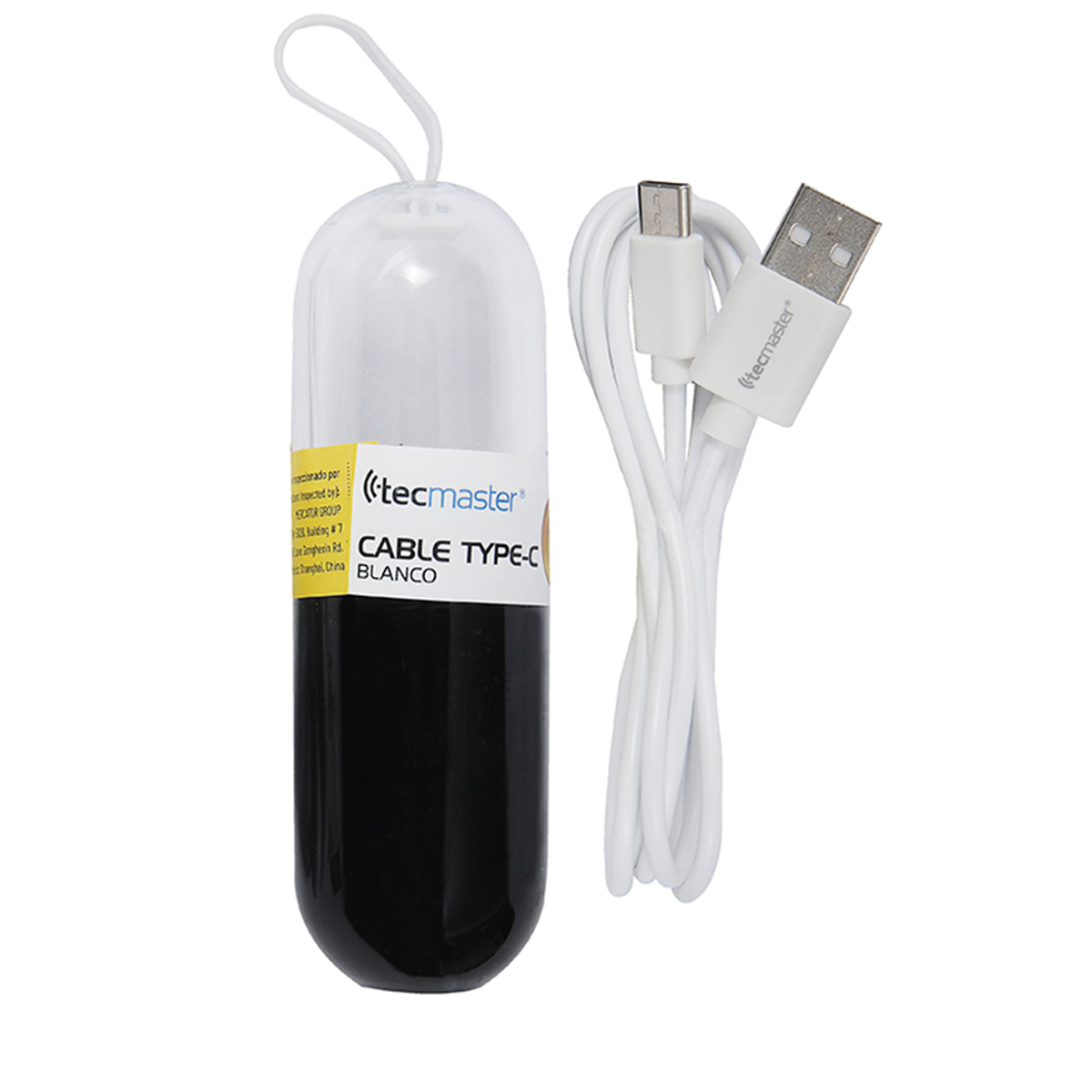 Cable Tecmaster Tipo C 1 Metro Blanco