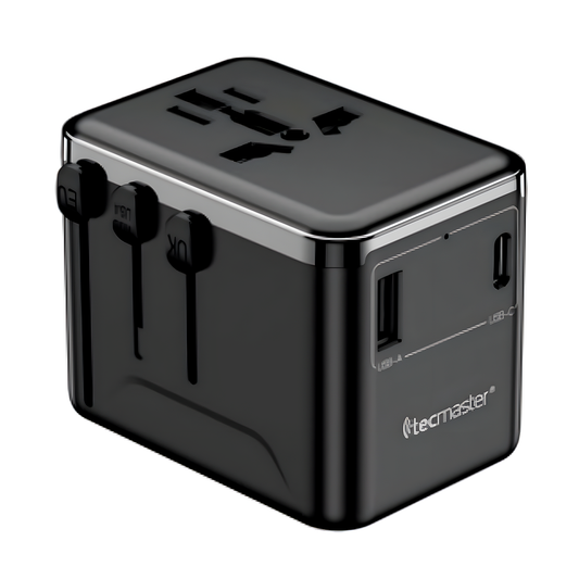 Adaptador Enchufe Universal Corriente Tecmaster TM-200569 Negro