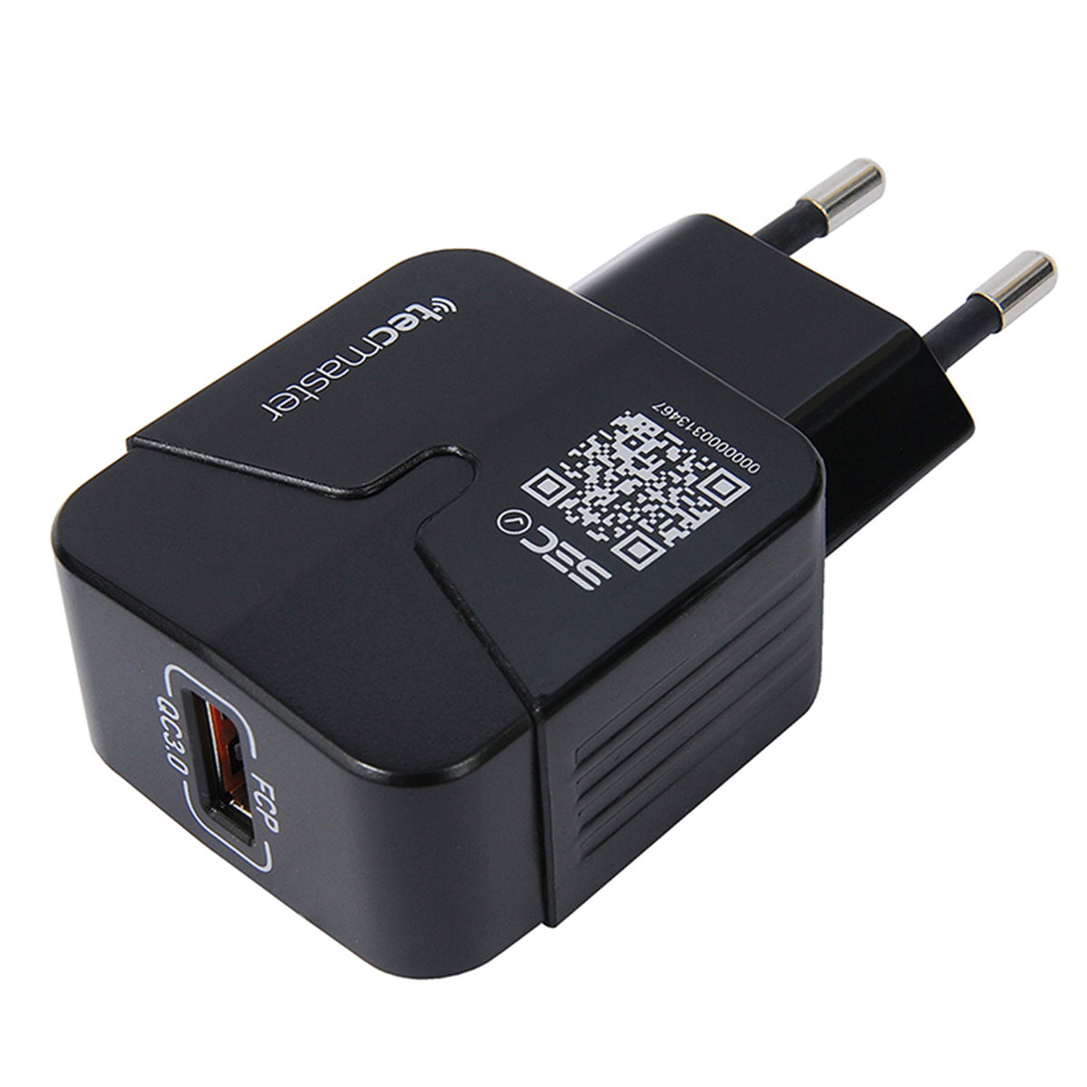 Cargador Tecmaster Carga Rapida 3a TM-200514-BK Negro