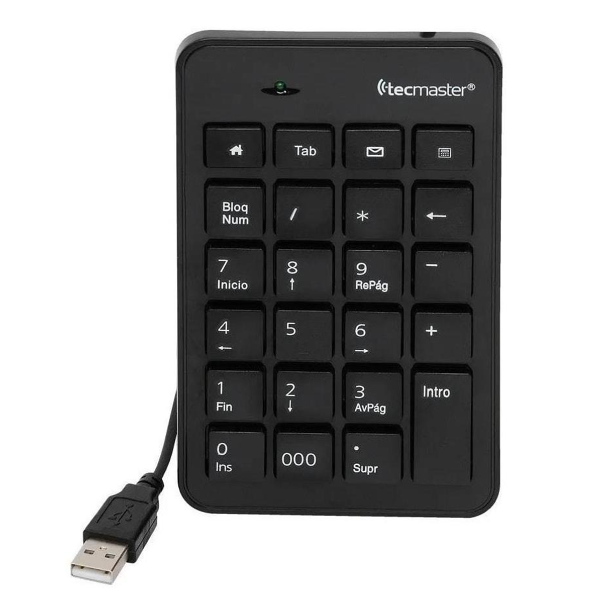 Teclado Numerico Tecmaster Teclas Planas Negro