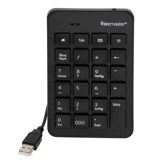 Teclado Numerico Tecmaster Teclas Planas Negro
