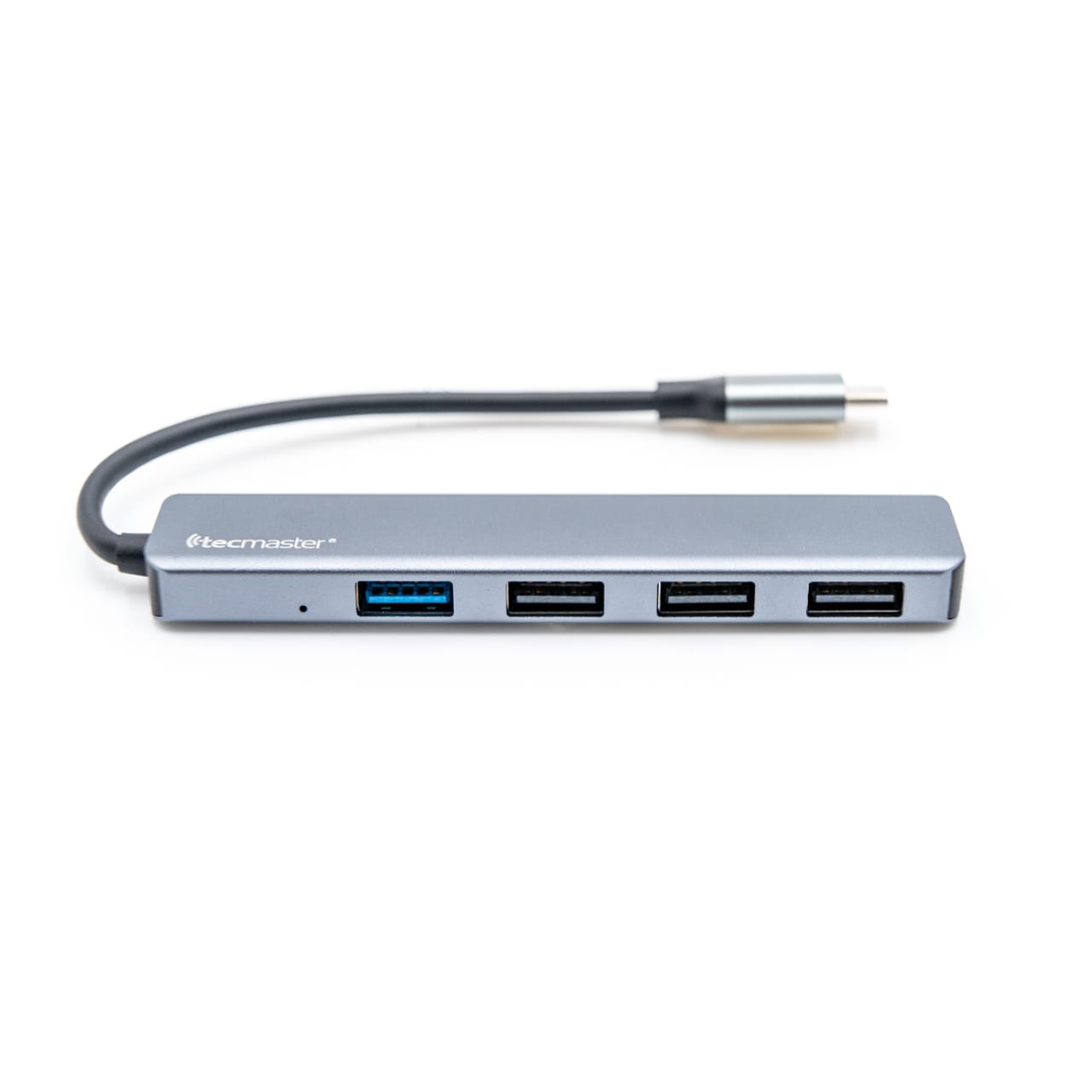 Adaptador Tecmaster Hub Tipo C + 4 Puertos Usb Gris