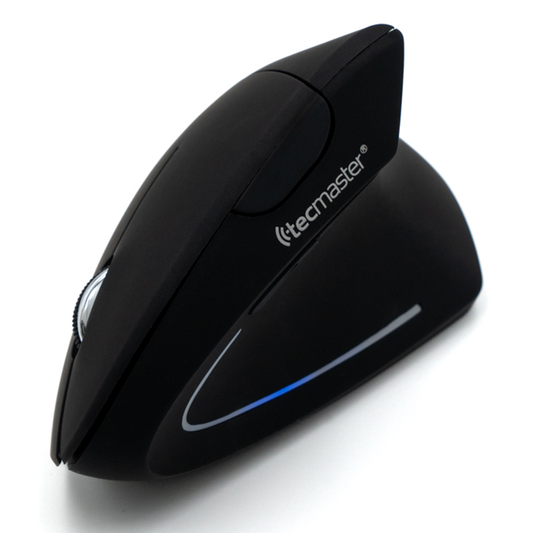 Mouse Vertical Inalámbrico Recargable Tecmaster Tm-100517 1600 Dpi Negro