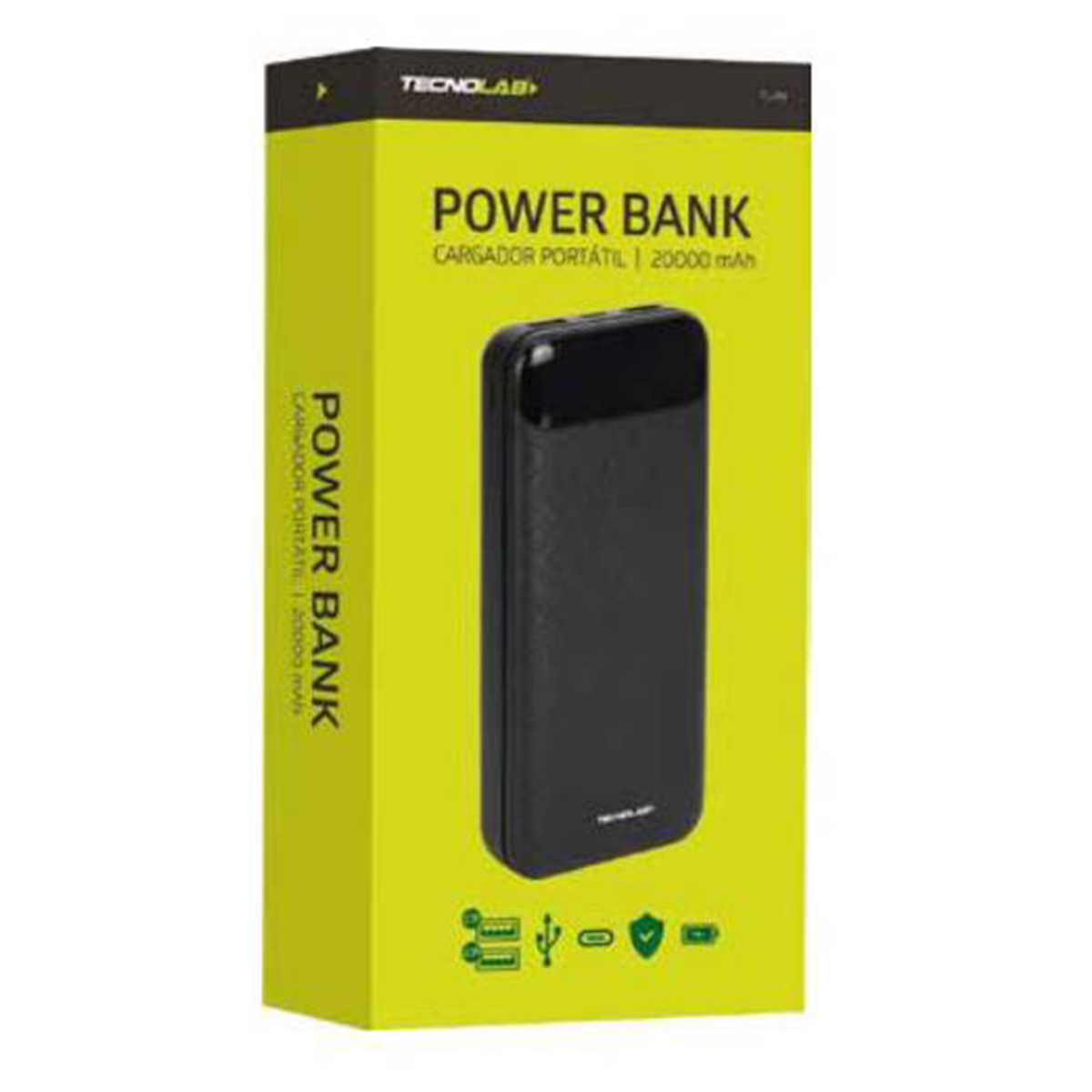 Batería Portátil Tecnolab Powerbank 20000 Mah Tl180 Negro – imagen 2