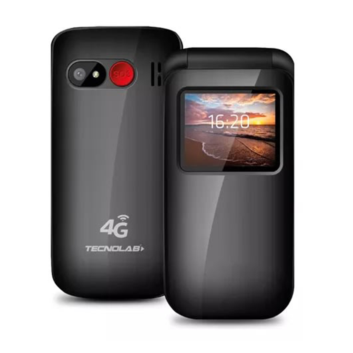 Celular Senior Tecnolab 4G TL456 Shell Shape Negro