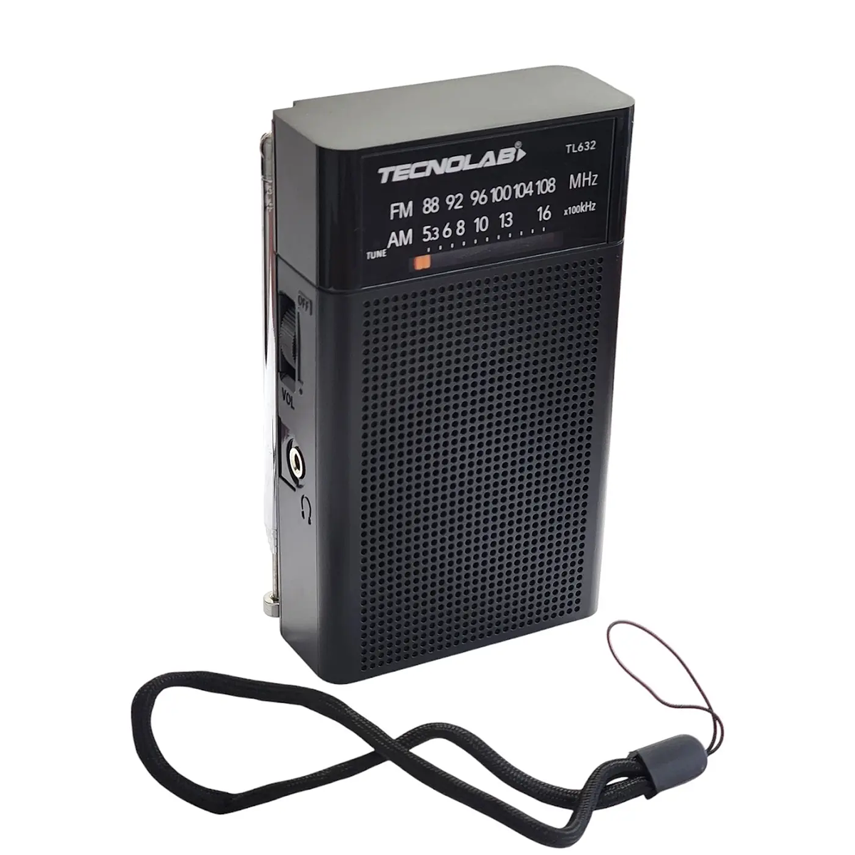 Radio Portátil De Bolsillo Banda AM/FM Tecnolab TL632 Negro