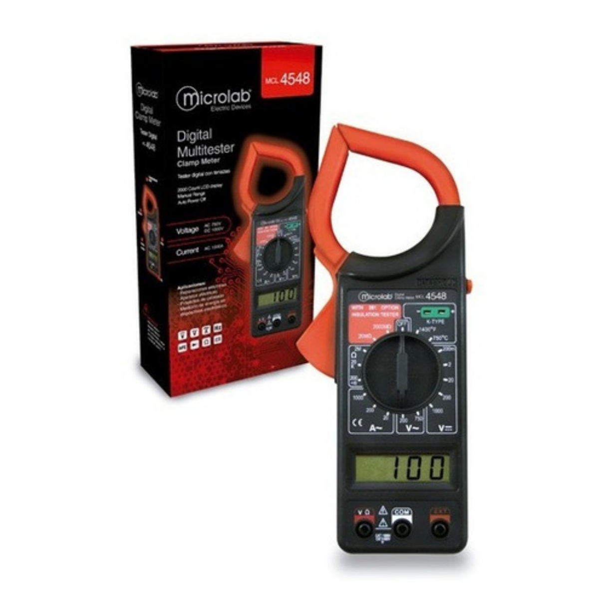 Digital Multi Tester Mcl 4548 Microlab Negro Rojo