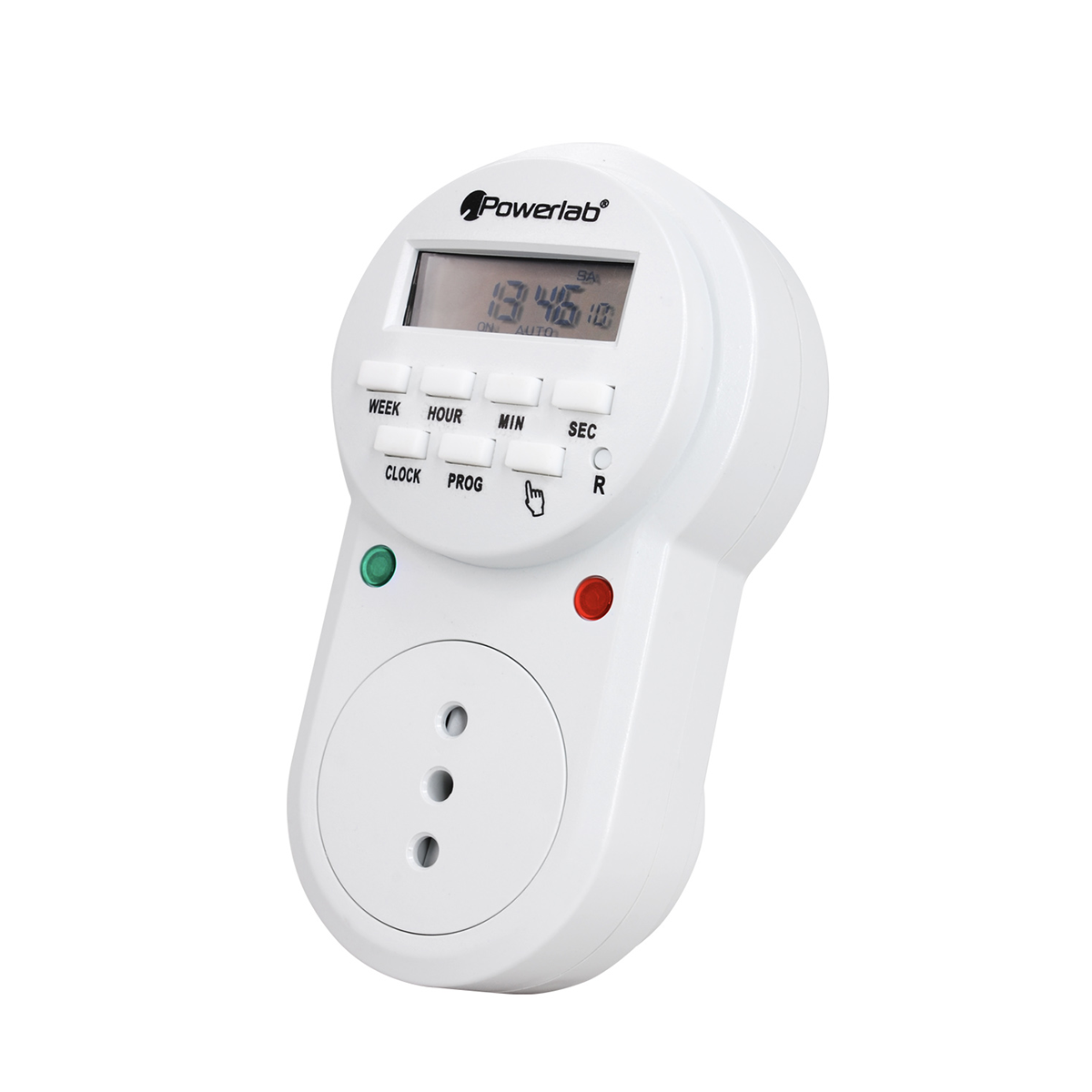 Timer Temporizador Digital Semanal 24/7 Powerlab Blanco