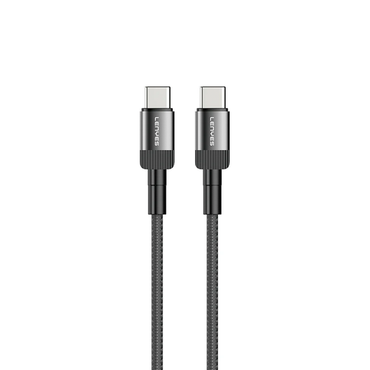 Cable Trenzado Tipo C a Tipo C Lenyes Lc546 1 Metro 60w Negro
