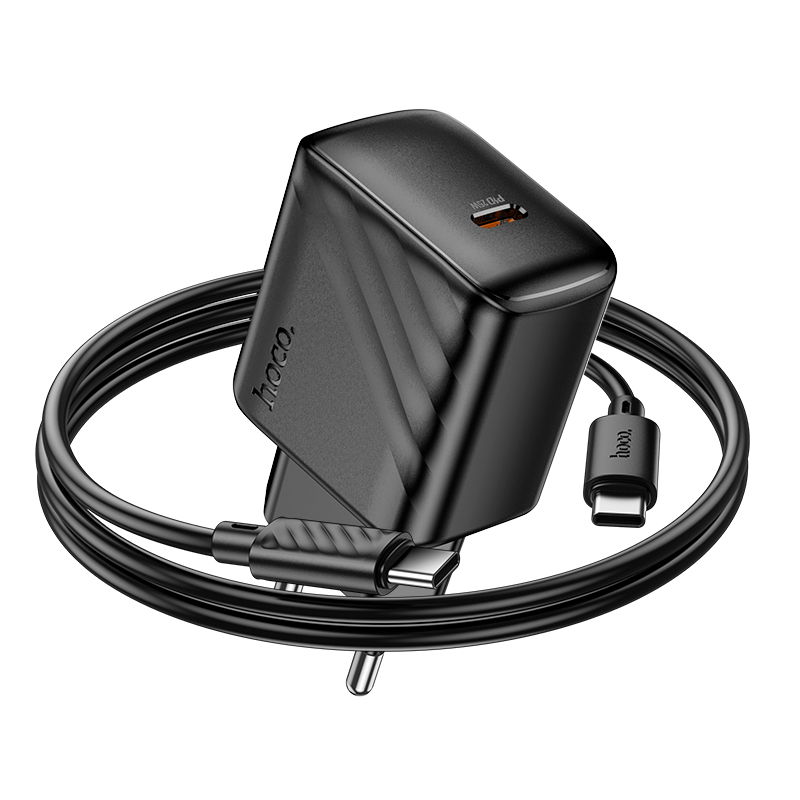 Cargador Carga Rapida Hoco Cs24a 25w + Cable Tipo C Negro