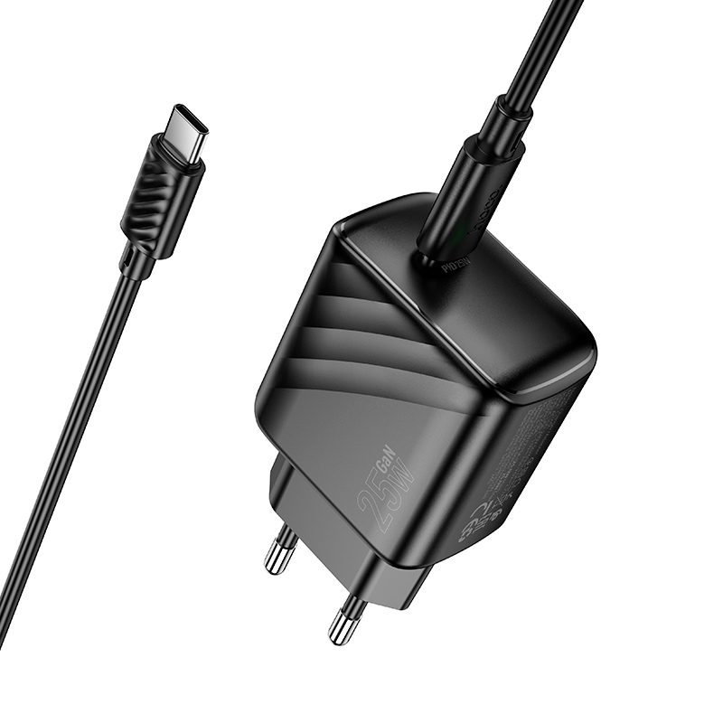 Cargador Carga Rapida Hoco Cs24a 25w + Cable Tipo C Negro – imagen 2
