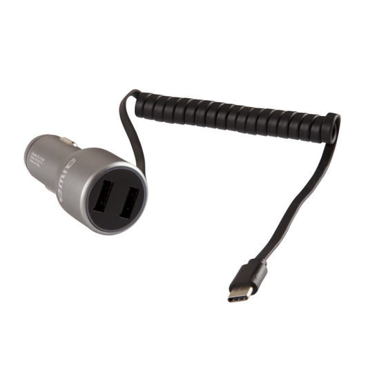 Cargador De Auto Aiwa Usb 3.1a Cable Tipo C Aluminio