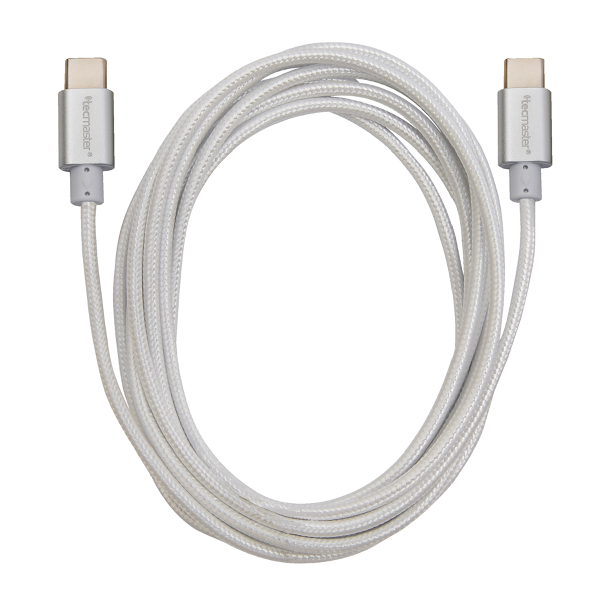 Cable Tipo C A Tipo C 2 Metros Textil Reforzado 3a Silver