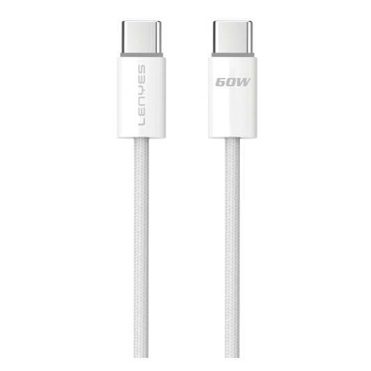 Cable Tipo C a Tipo C Lenyes Lc539 60w 1 Metro Blanco