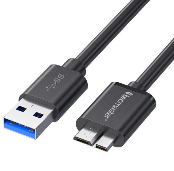 Cable Tecmaster Usb-A 3.0 A Micro-B 3.0 Super Speed Gris – imagen 2