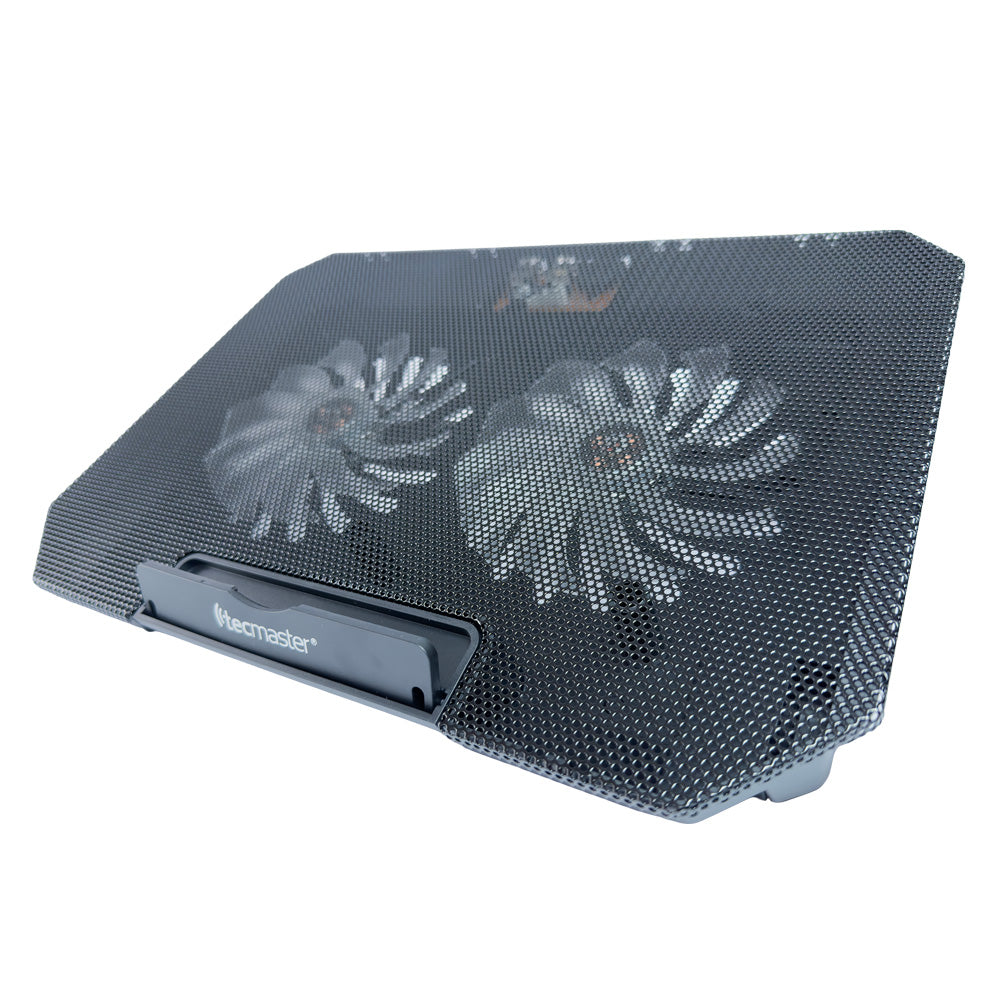 Soporte Ventilador Base Cooler Dual Tecmaster Tm-100564 Negro