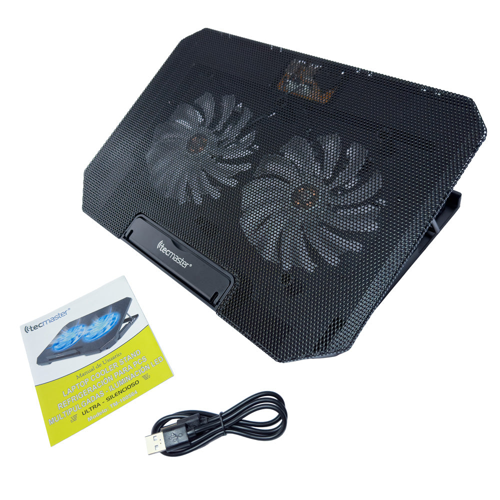 Soporte Ventilador Base Cooler Dual Tecmaster Tm-100564 Negro – imagen 3