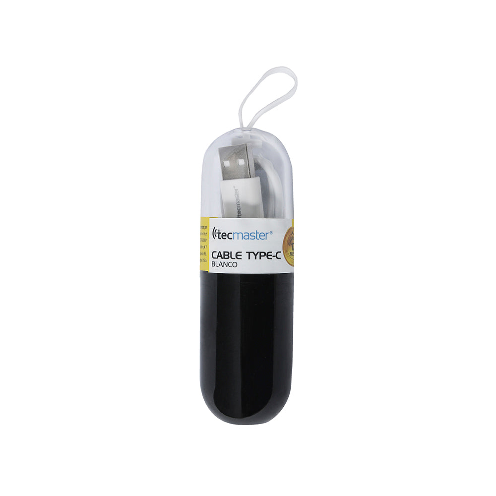 Cable Tecmaster Tipo C 1 Metro Blanco – imagen 2