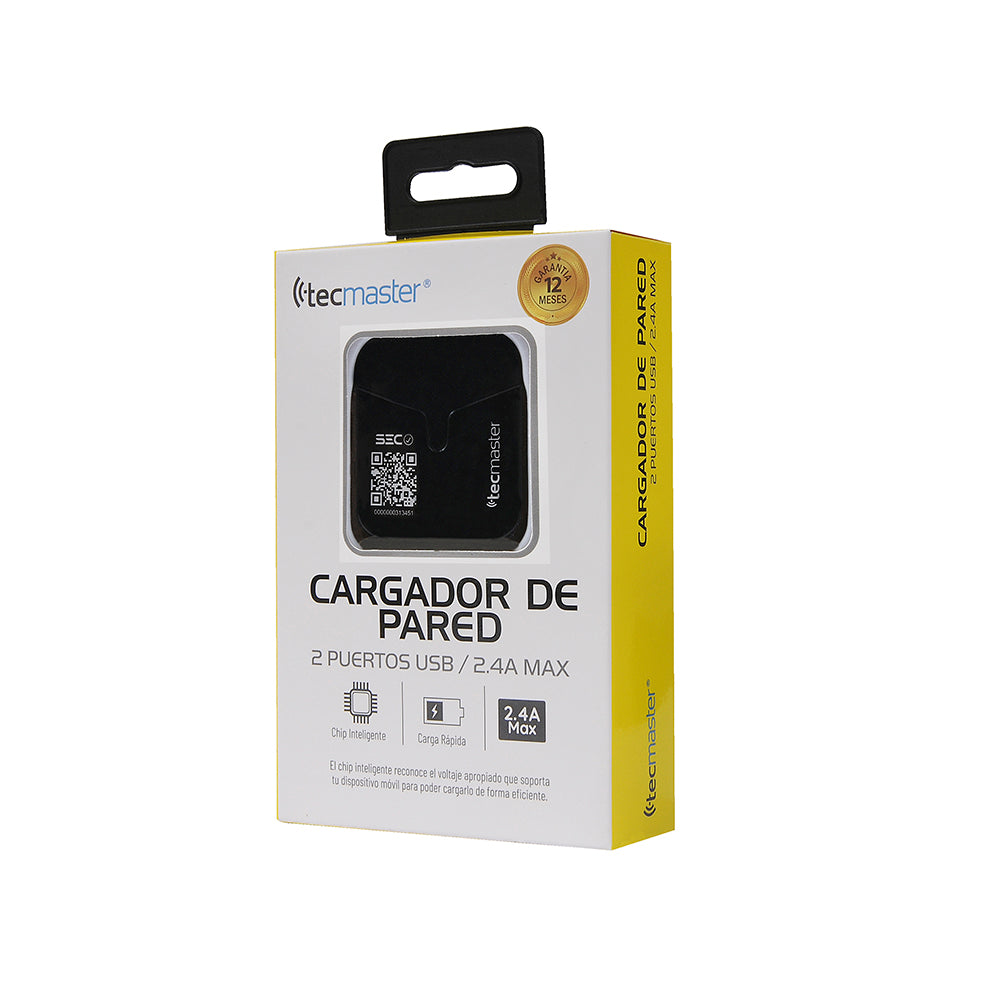 Cargador Tecmaster Dual 2.4a TM-200513-BK Negro – imagen 2