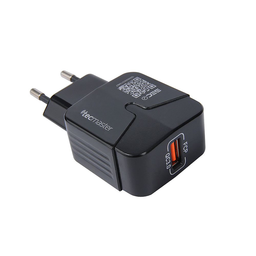 Cargador Tecmaster Carga Rapida 3a TM-200514-BK Negro – imagen 2
