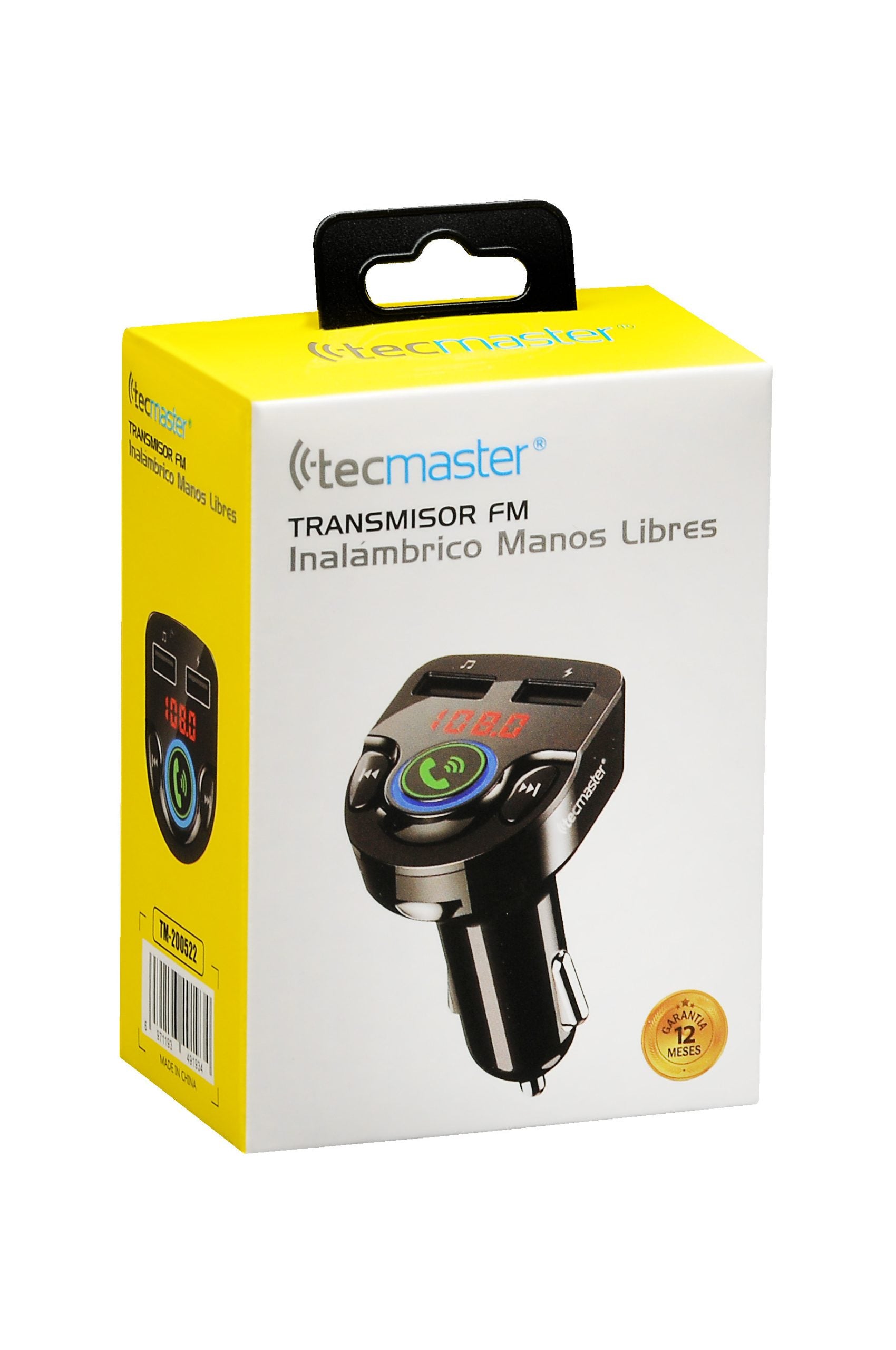 Transmisor Fm Radio Bluetooth Auto Tecmaster Negro – imagen 2