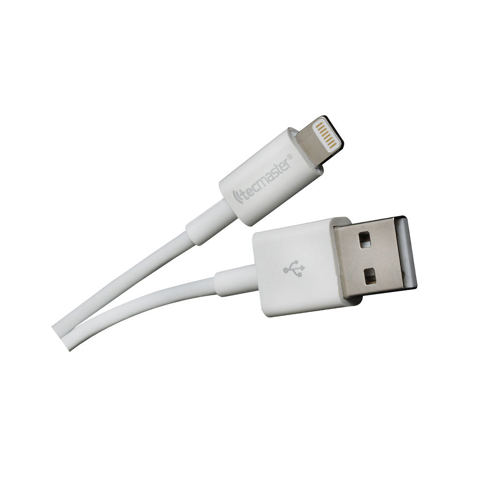 Cable Tecmaster Lightning Certificado MFI 1 Metro Blanco – imagen 3
