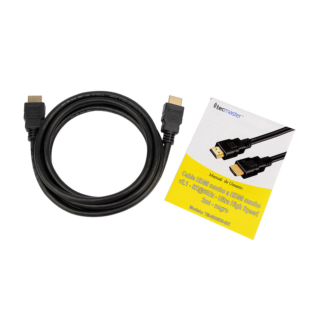 Cable Hdmi Tecmaster Uhd 8k 2 Metros 60hz Tm-600503 Negro – imagen 3