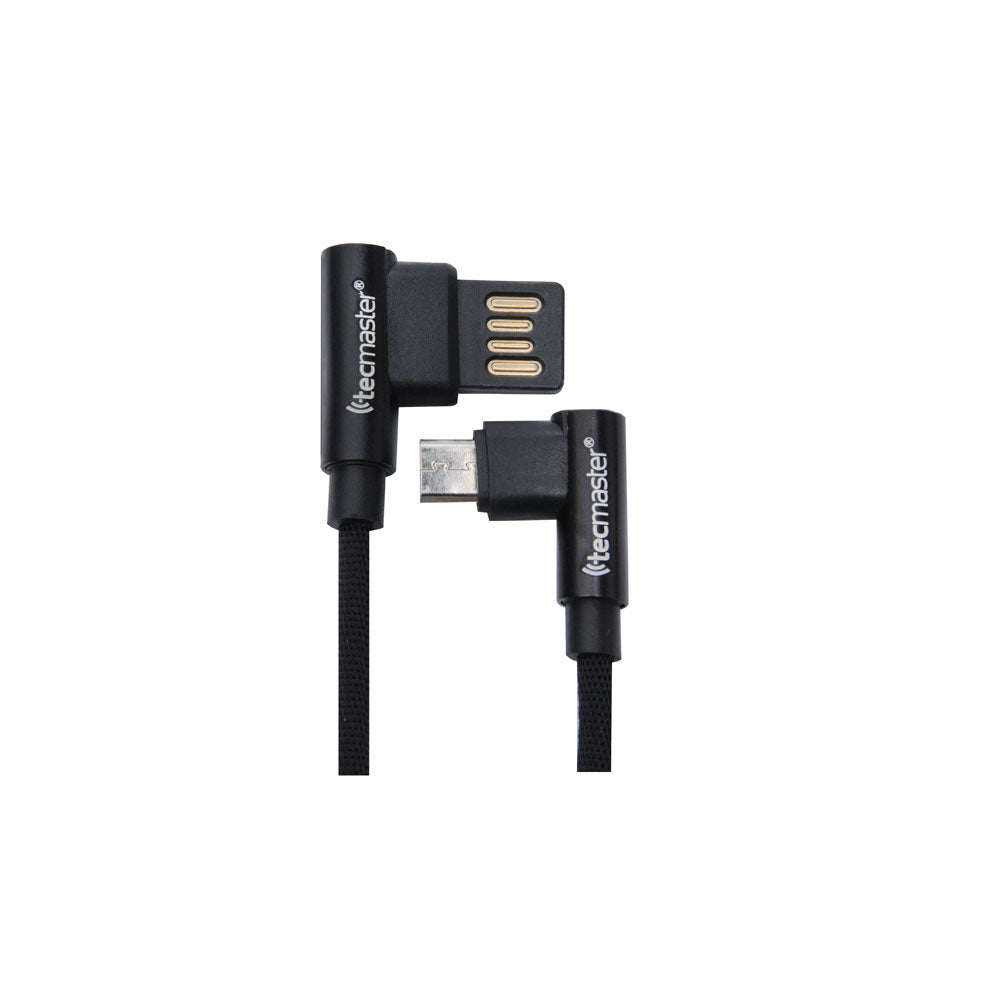 Cable Micro Usb Reversible 90º Reforzado Tecmaster Negro – imagen 2