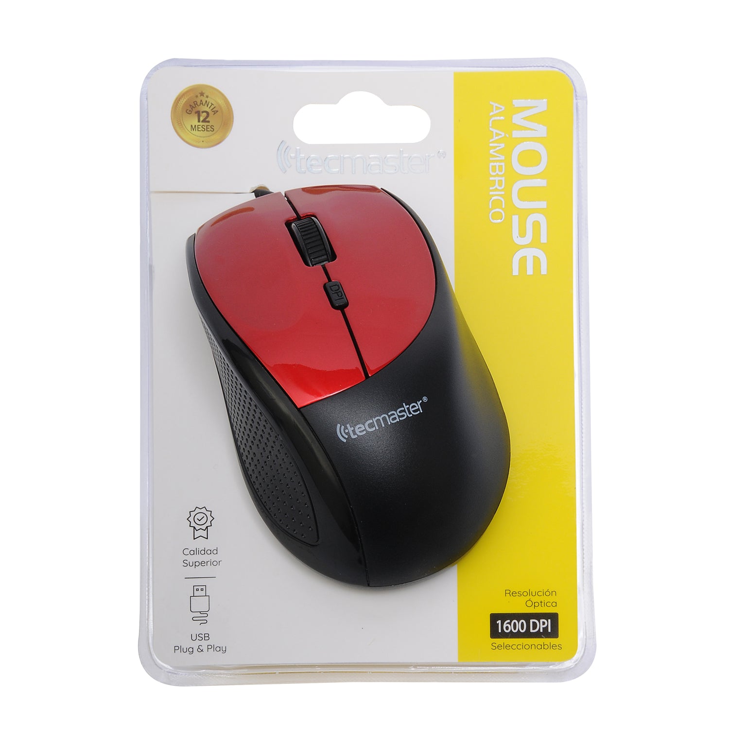 Mouse Tecmaster Usb Tm-MO360 Rojo – imagen 2
