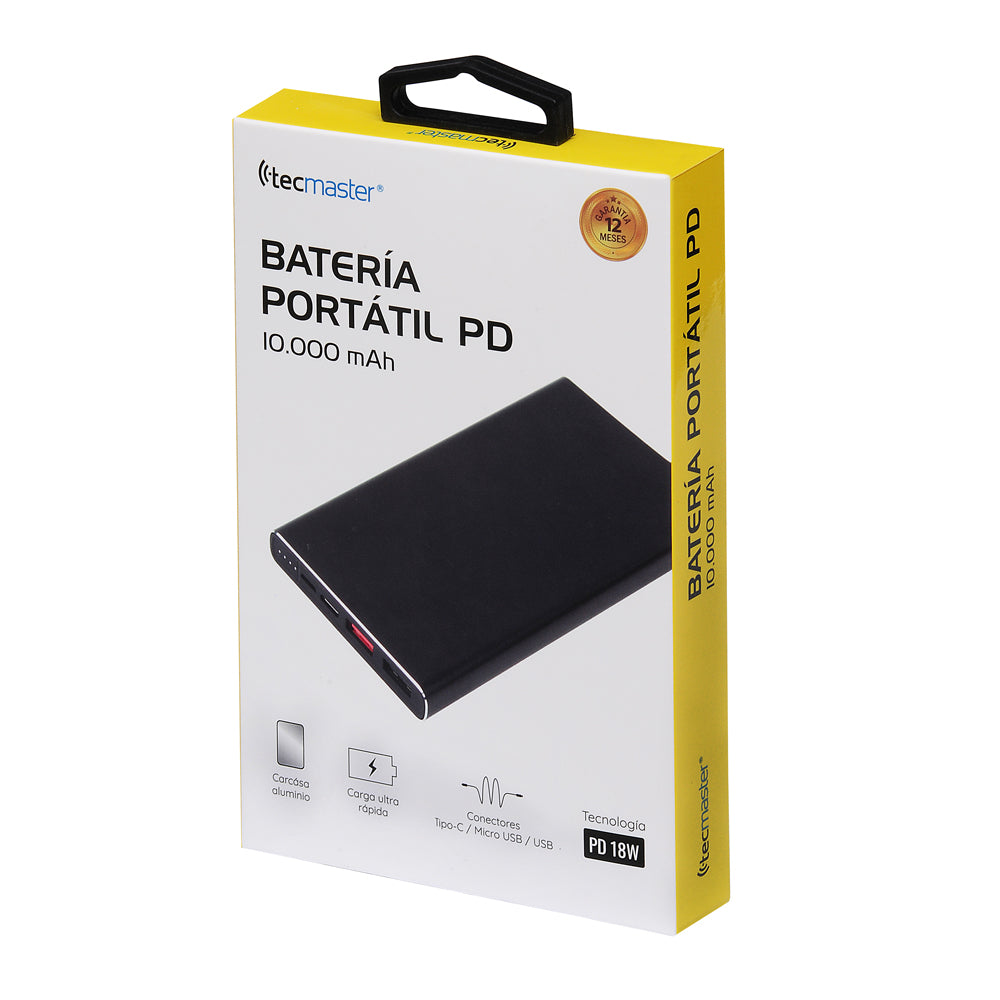 Powerbank Bateria Portatil 10000 Mah Tecmaster Tipo C Usb Micro Usb – imagen 3