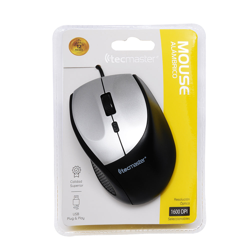 Mouse Tecmaster Usb Tm-MO360 Gris – imagen 2