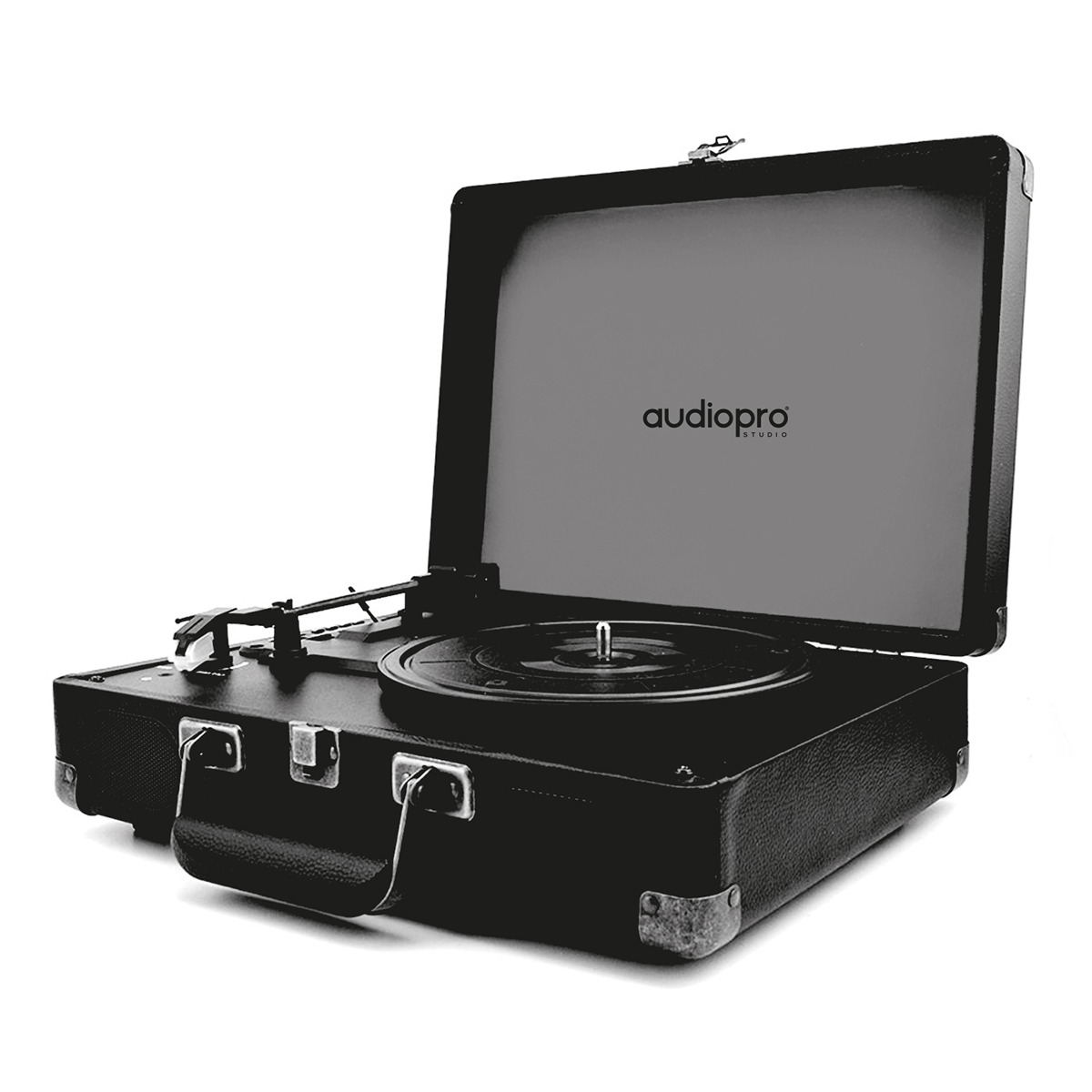 Tocadiscos Maleta Bluetooth Con Altavoces 3 Velocidades Audiopro Negro
