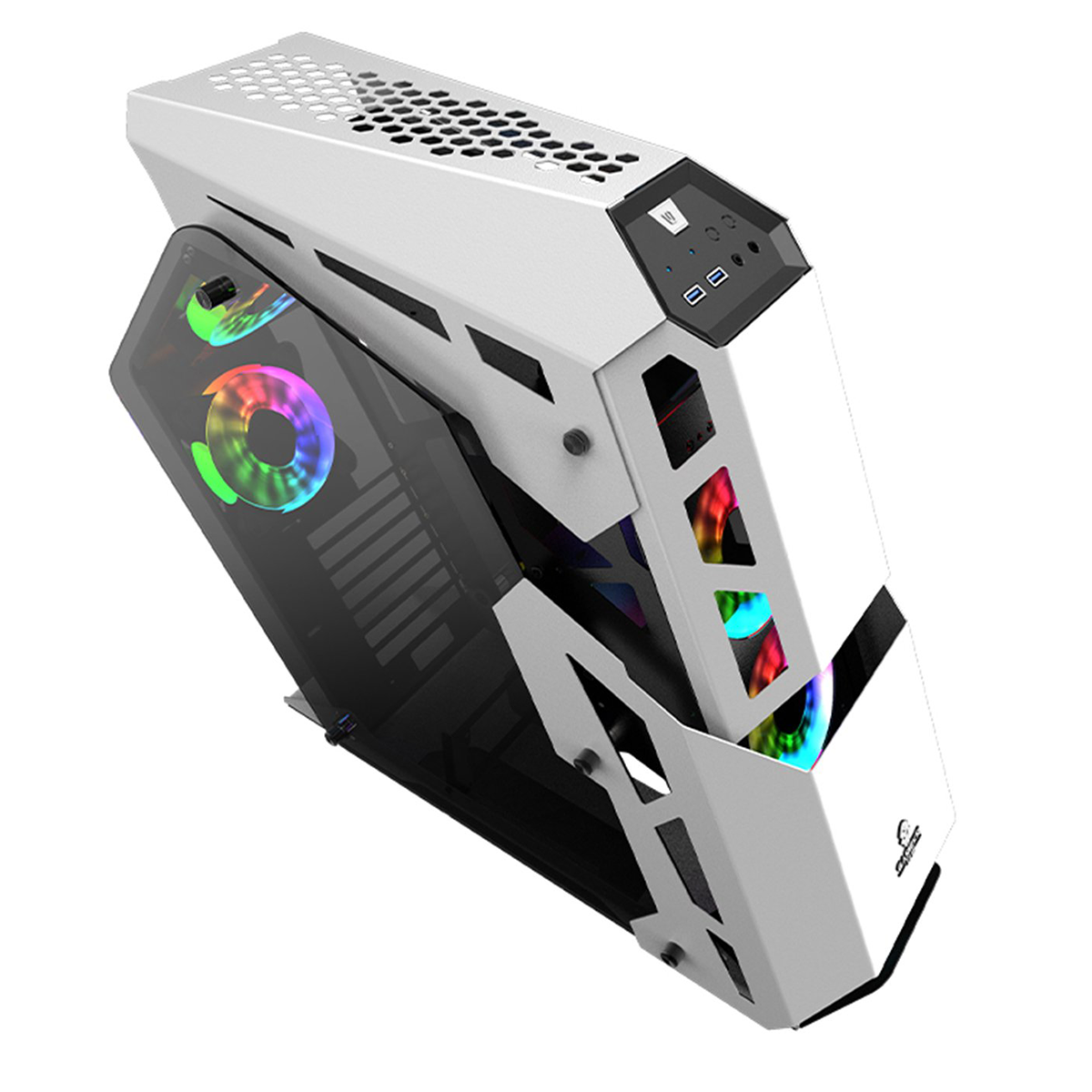Gabinete Gamer Power Train Small Decider Blanco