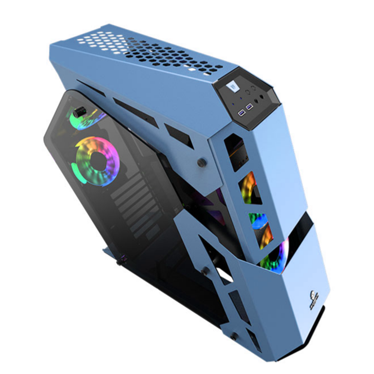 Gabinete Gamer Power Train Small Decider Azul