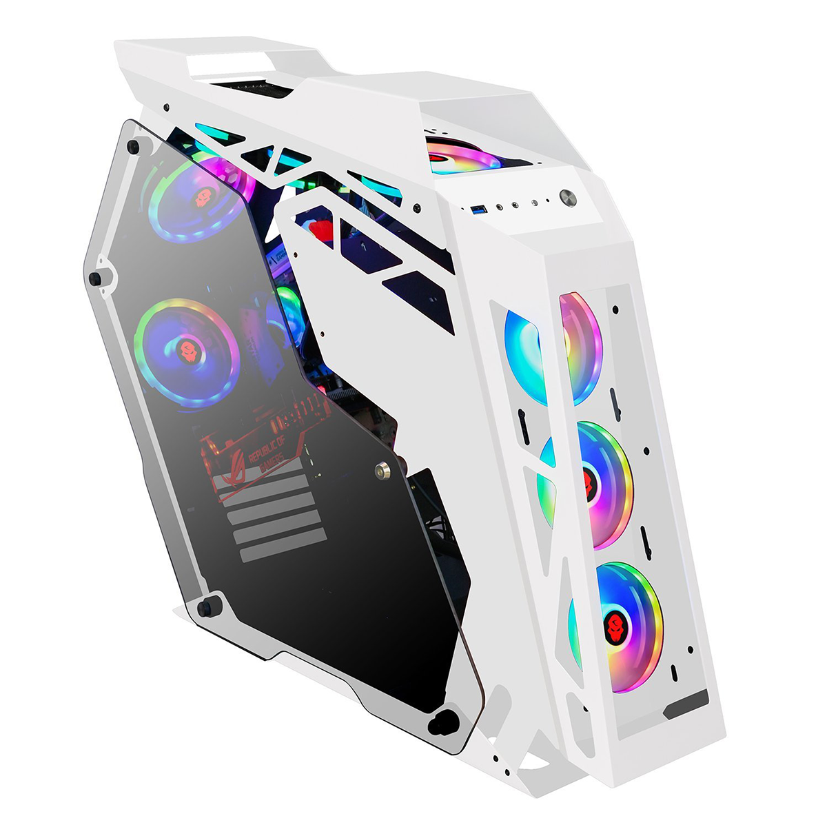 Gabinete Gamer Power Train Daka Plus Blanco