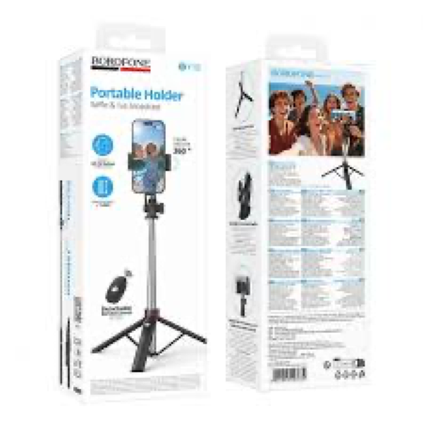Selfie Stick Trípode Borofone BY15 2 en 1 con Control Negro