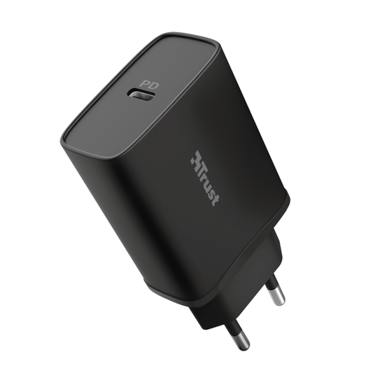Cargador Ultra Rapida Tipo C Qmax 18w Trust Negro