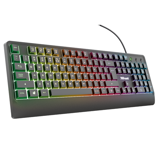 Teclado Gamer Trust Ziva Rainbow Led Negro