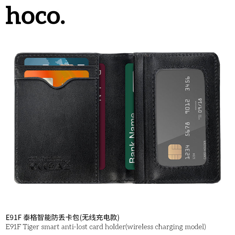 Billetera Inteligente Tarjetas Hoco E91f Carga Inalambrica Gps Negro – imagen 3